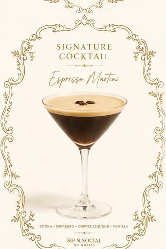 Espresso Martini — signature cocktail by Sip N Social on Wheels LLC