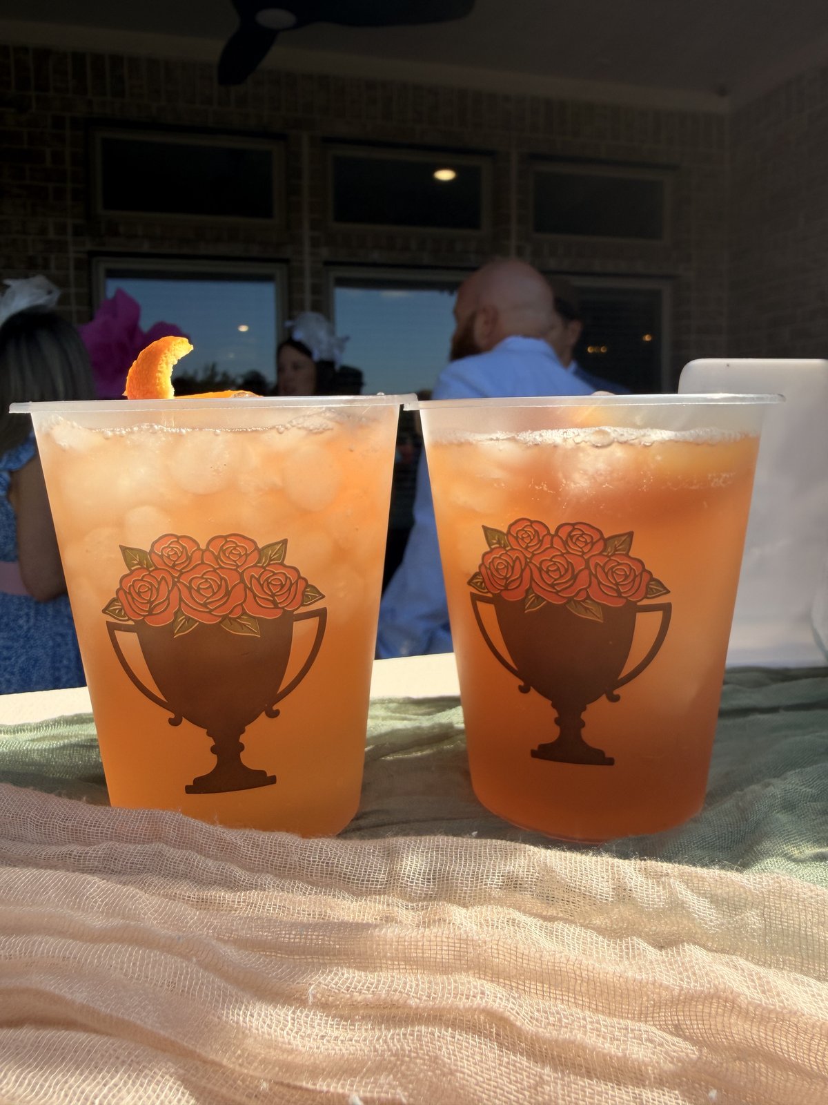 Two branded cups ready to serve